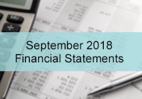 September 2018 Monthly Financial Statements 