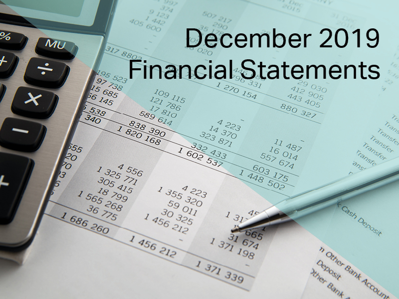 December 2019 Finanical statements