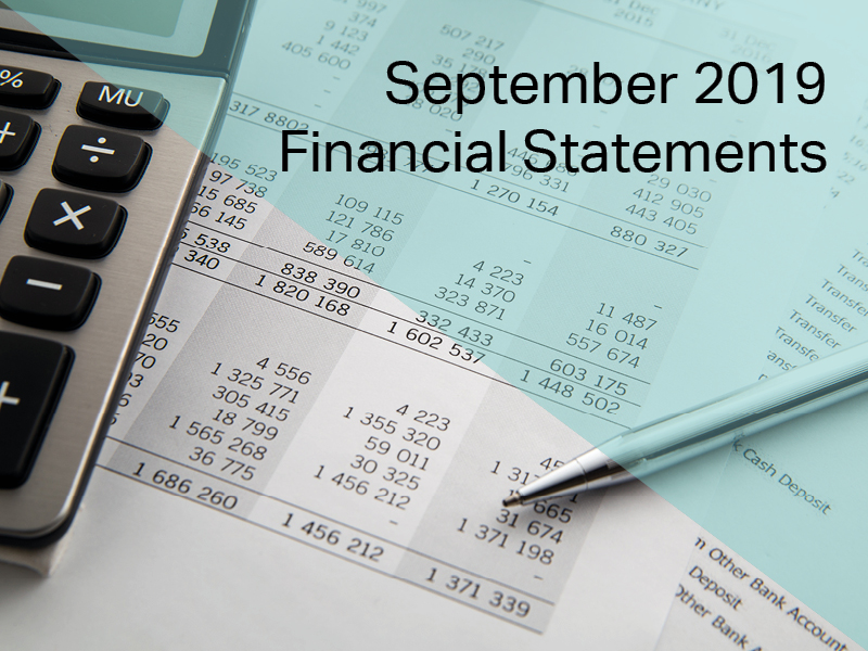 September 2019 Financial Statements