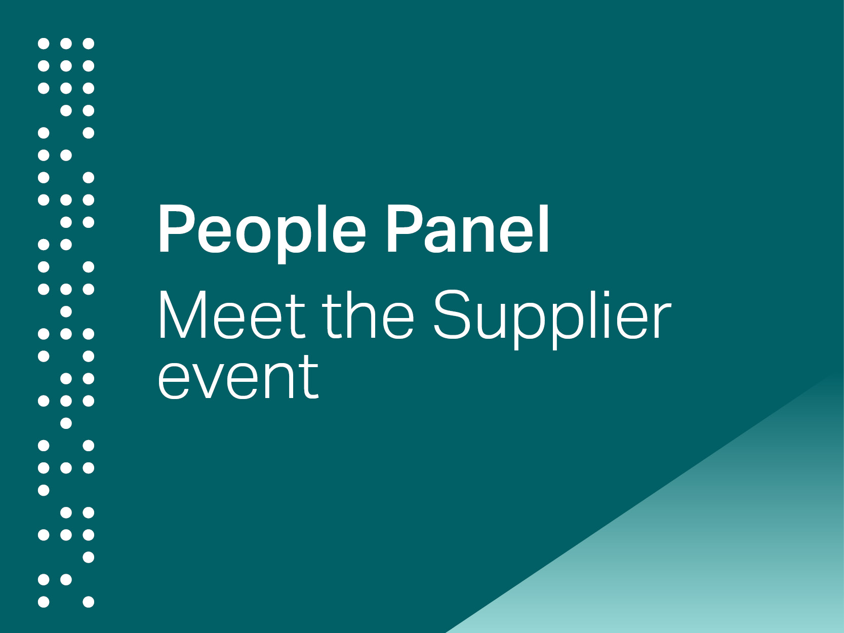 People Panel Meet the Supplier event image