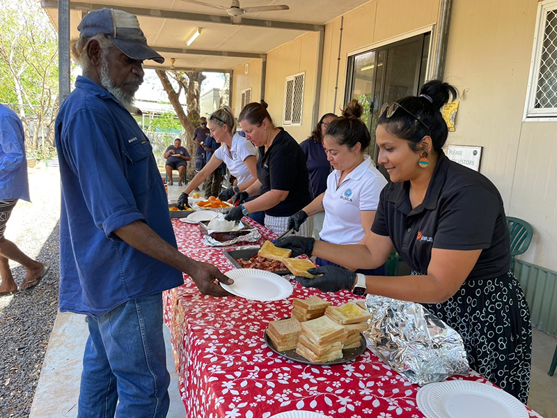 Shalaka helped prepare and serve weekly community breakfasts